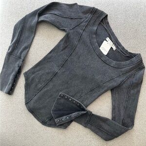Women's Grey Long Sleeve Top